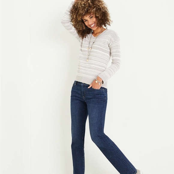 Chico's Denim - Chico’s mid rise indigo blue straight leg denim jeans size 12 (Chico’s 2)